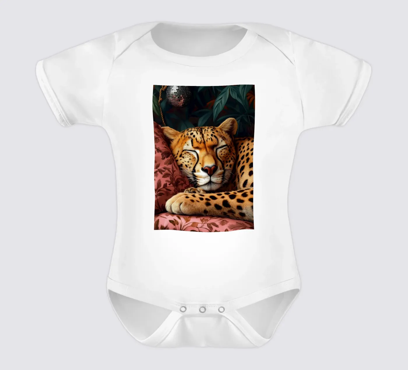 Leopard Kurzarm Babybody von Lionmixart