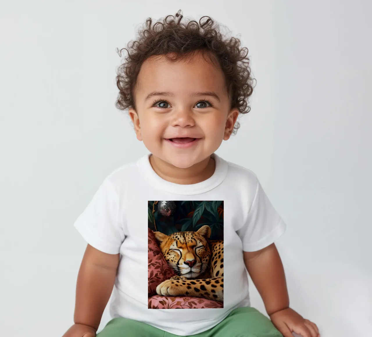 Leopardo maglietta neonato da Lionmixart
