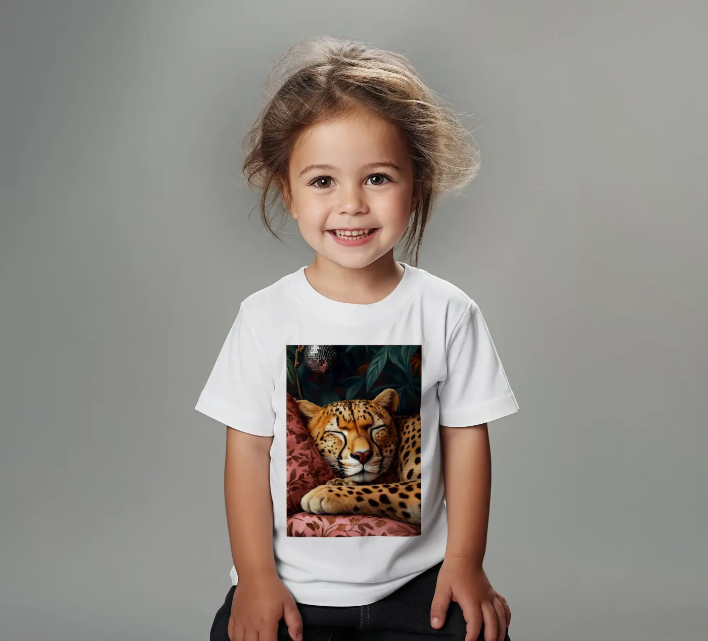 Leopard Kinder T-Shirt von Lionmixart