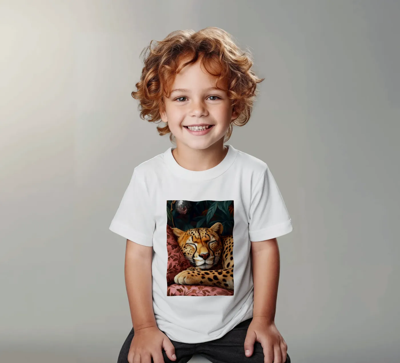 Leopard Kinder T-Shirt von Lionmixart