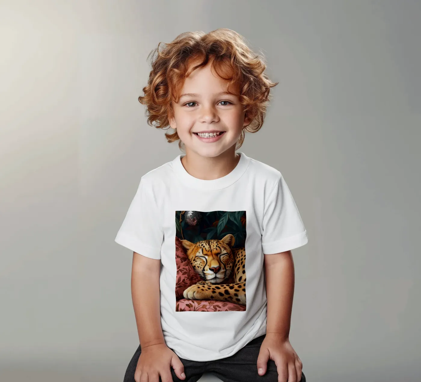 Leopard t-shirt bambini da Lionmixart