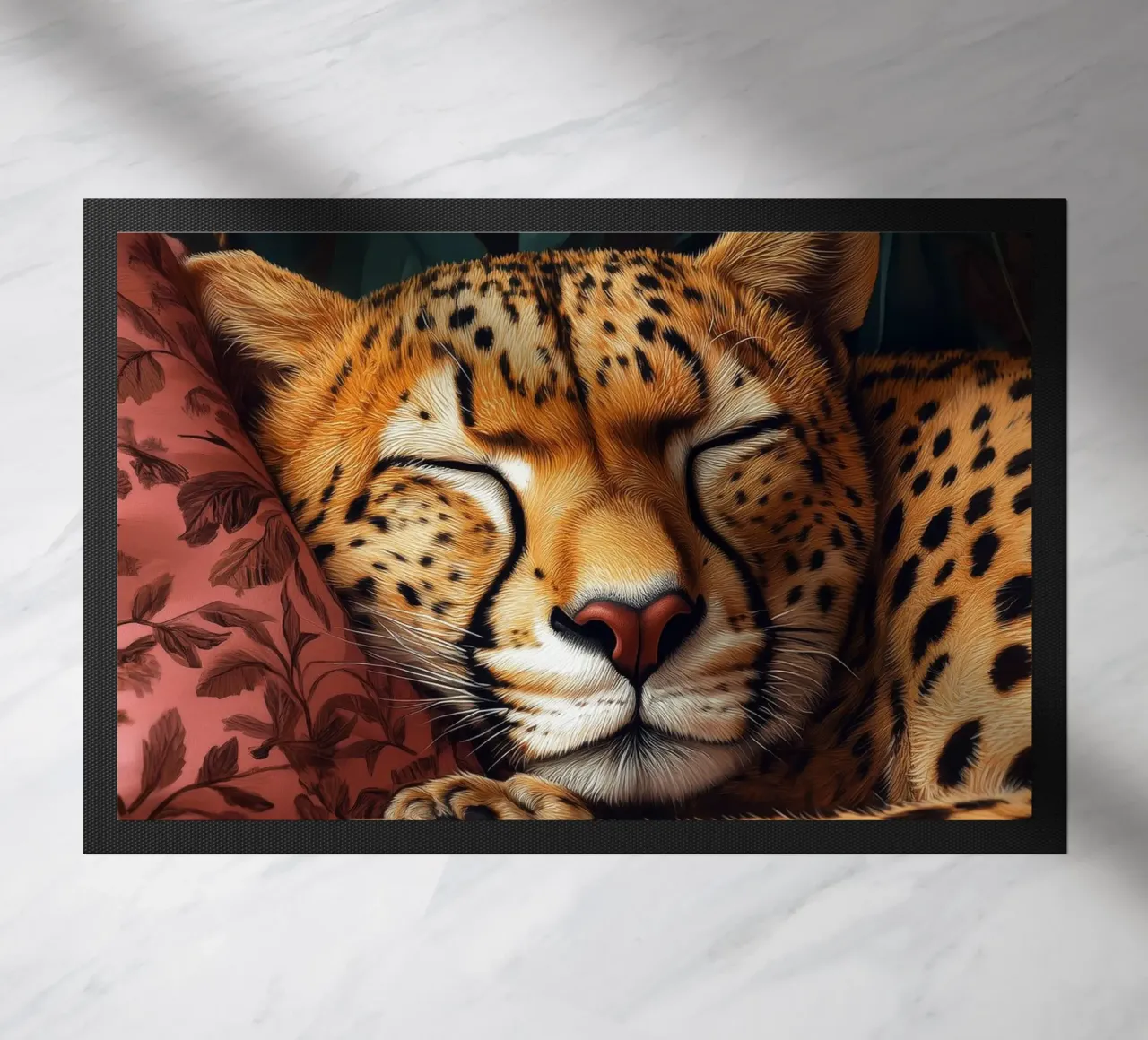 Leopard doormat by Lionmixart