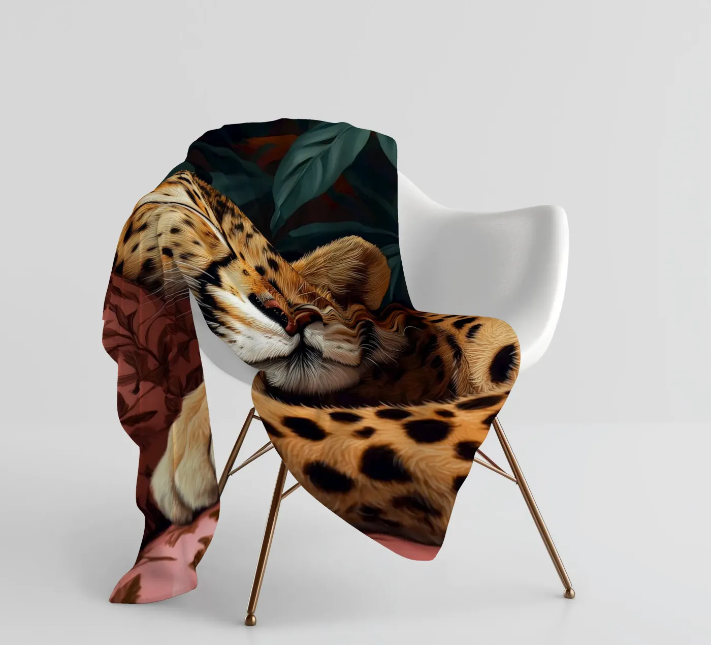 Leopard Fleecedecke von Lionmixart