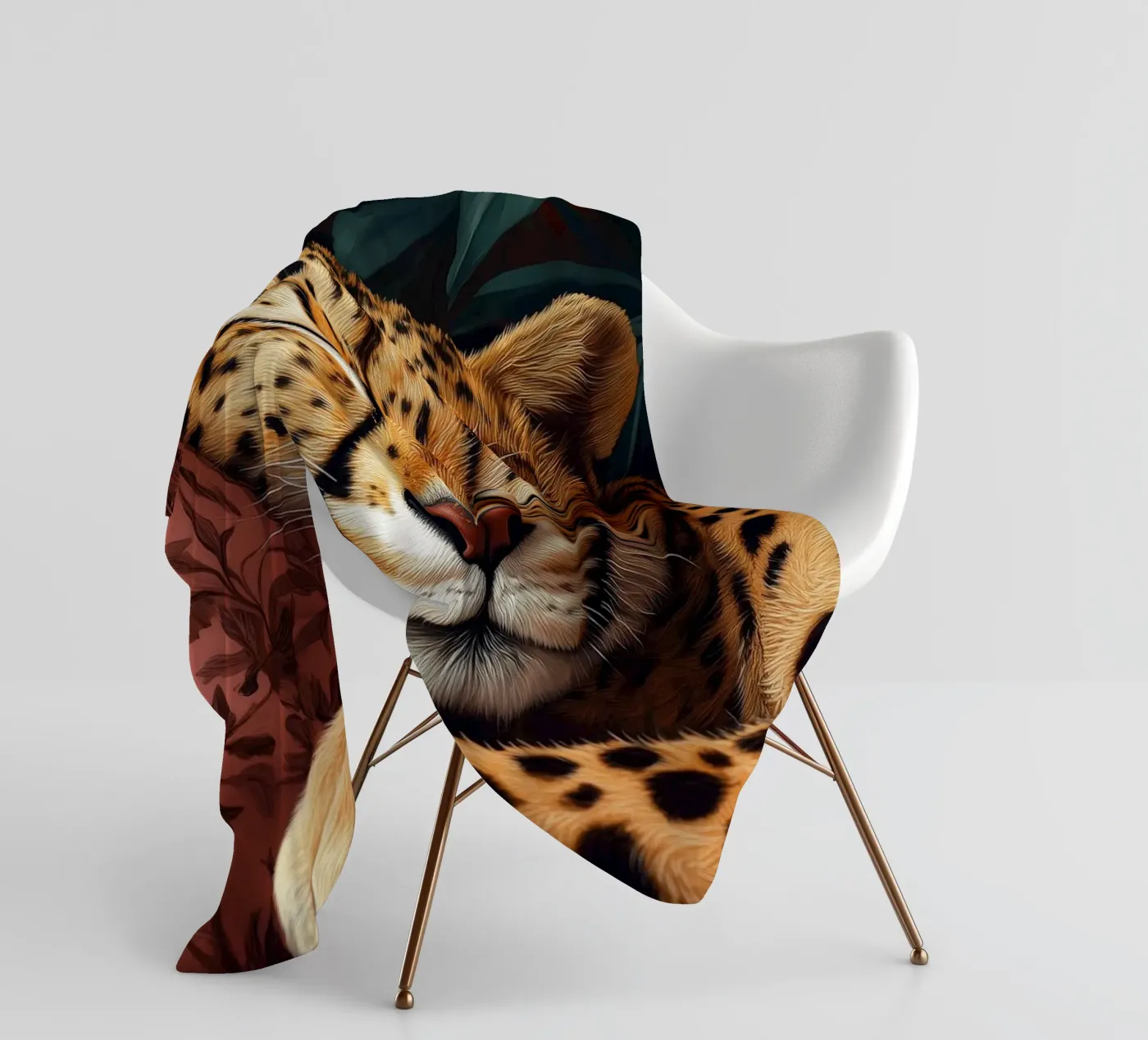 Leopard Fleecedecke von Lionmixart
