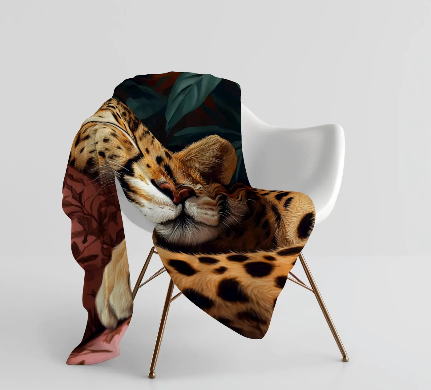 Leopard Fleecedecke von Lionmixart
