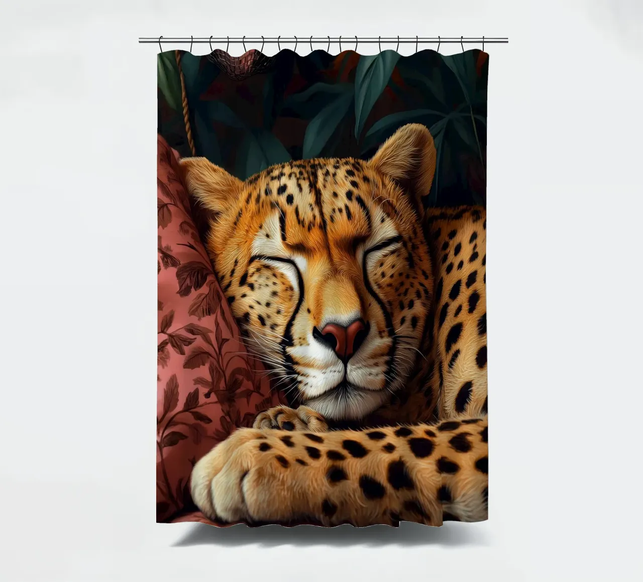 Leopard Duschvorhang von Lionmixart