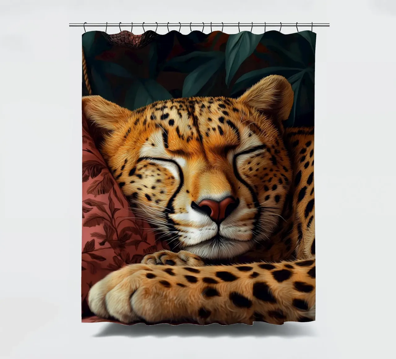 Leopard Duschvorhang von Lionmixart