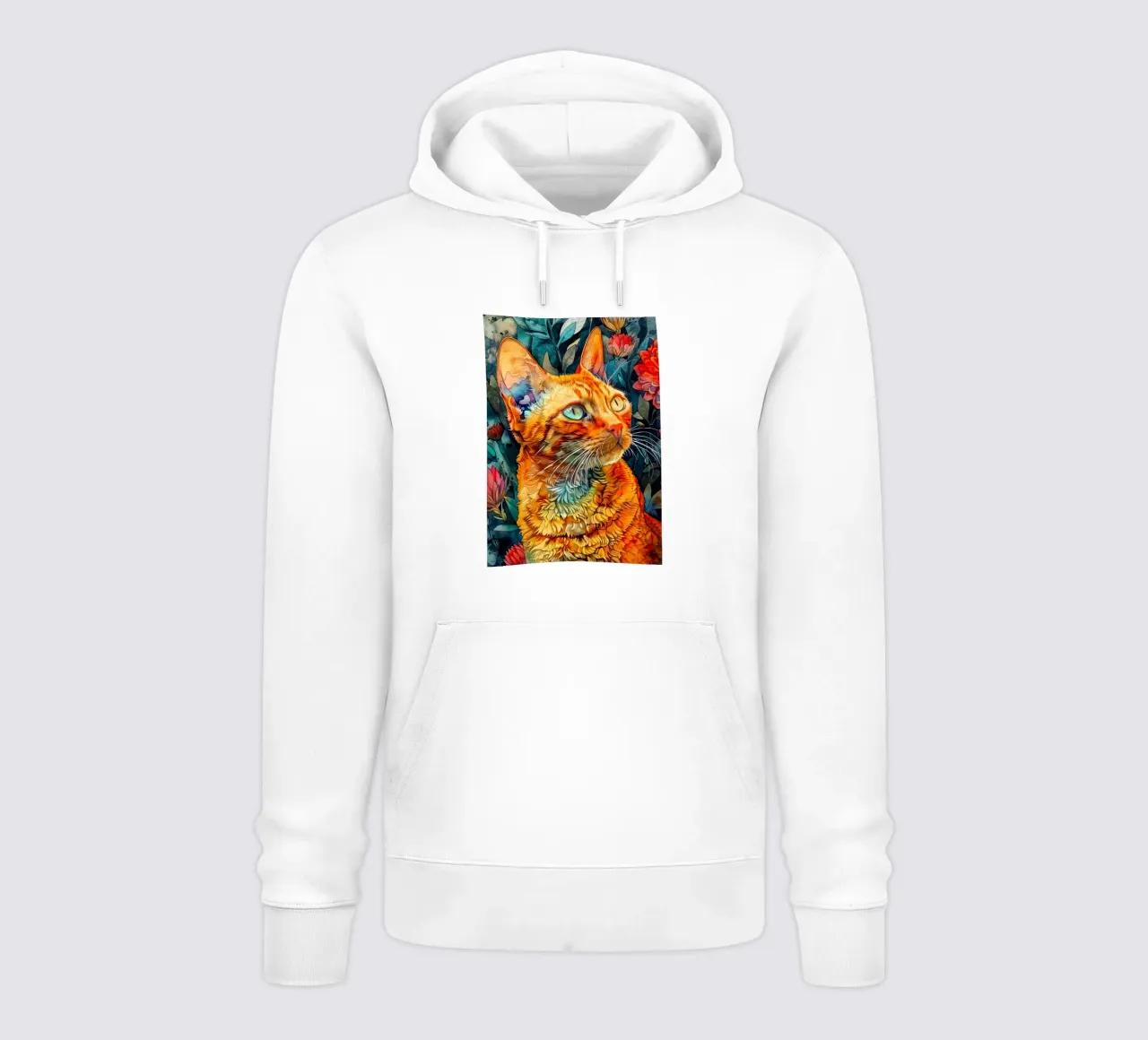 Gatto Rudi felpa con cappuccio da Lionmixart