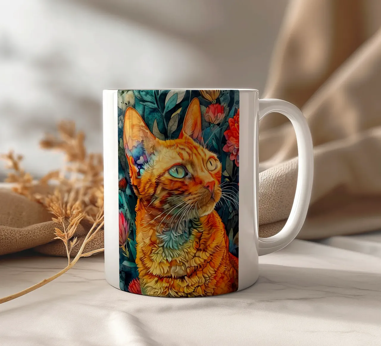 Gatto Rudi tazza in ceramica da Lionmixart