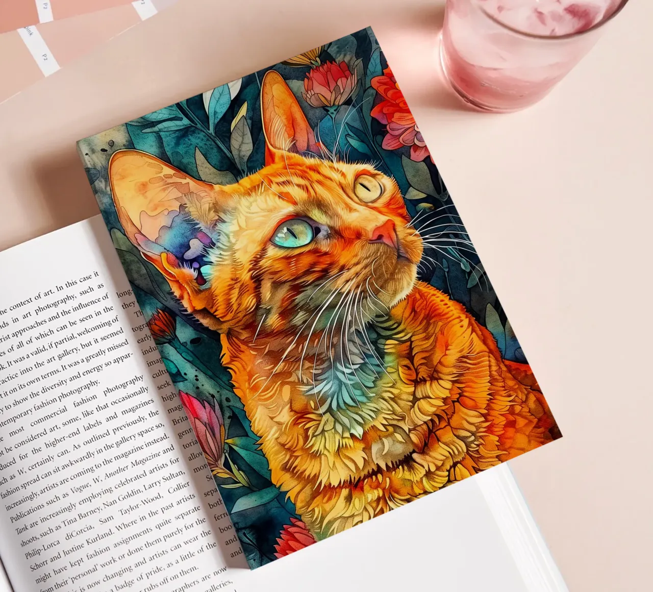 Ginger cat Rudi notebook by Lionmixart