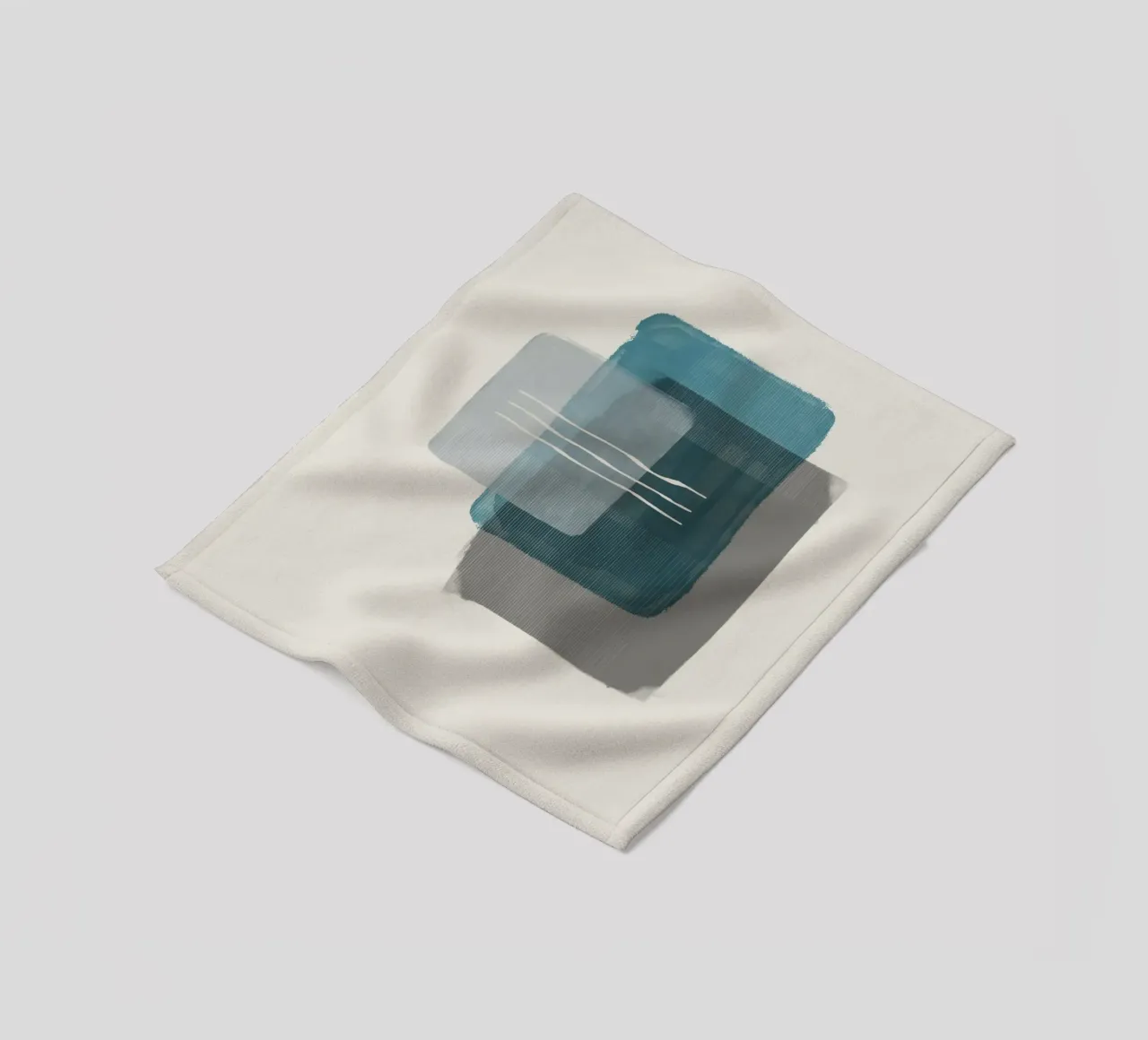 Modern abstract shapes in retro style with blue and grey coperta in pile da Imaginative