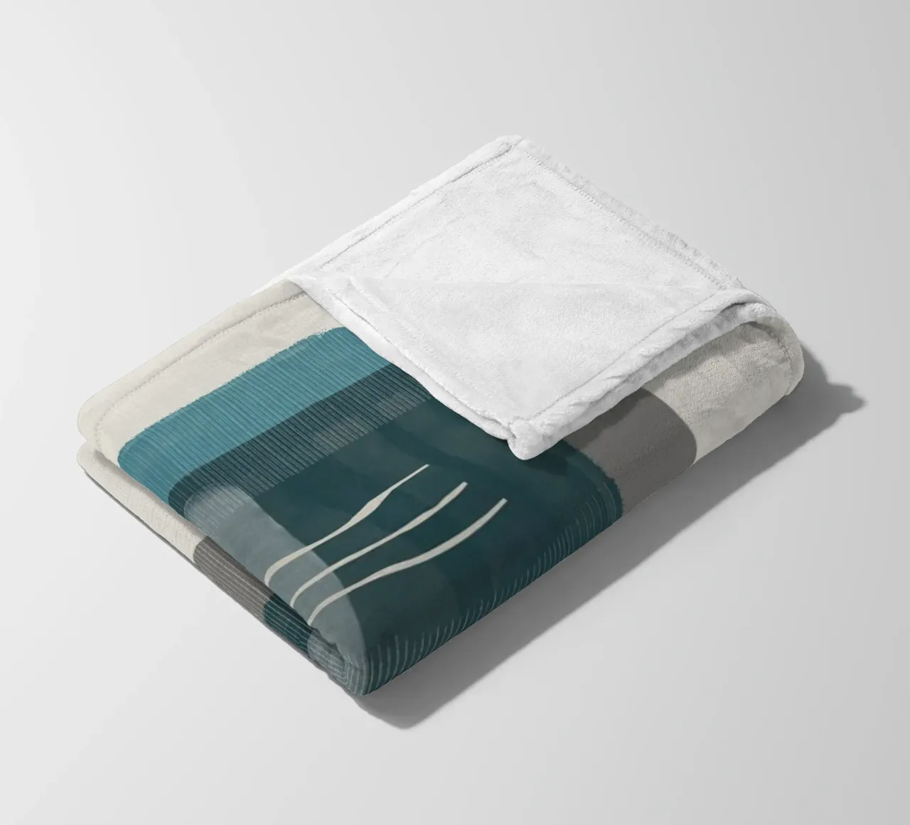 Modern abstract shapes in retro style with blue and grey coperta in pile da Imaginative