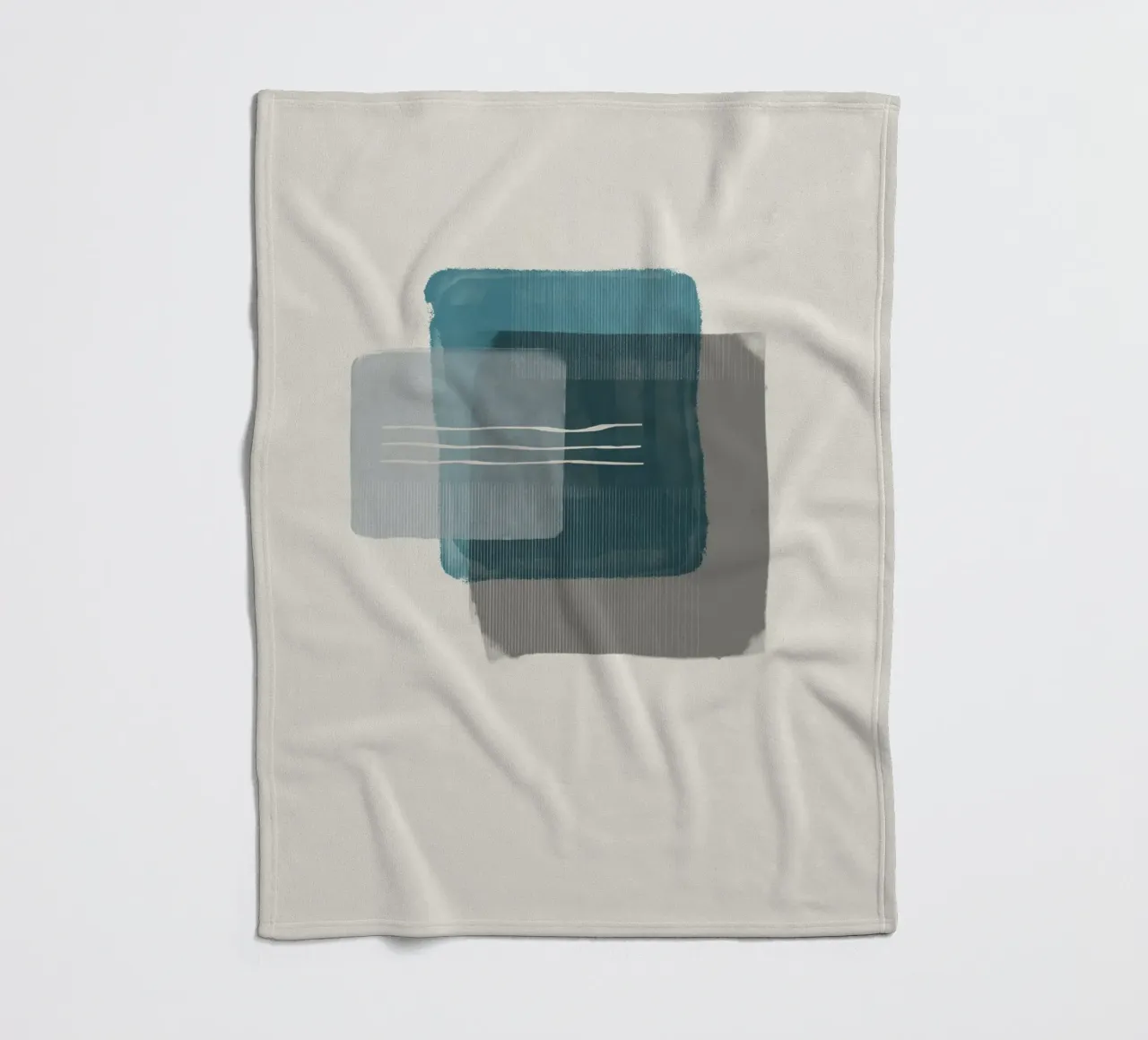 Modern abstract shapes in retro style with blue and grey coperta in pile da Imaginative