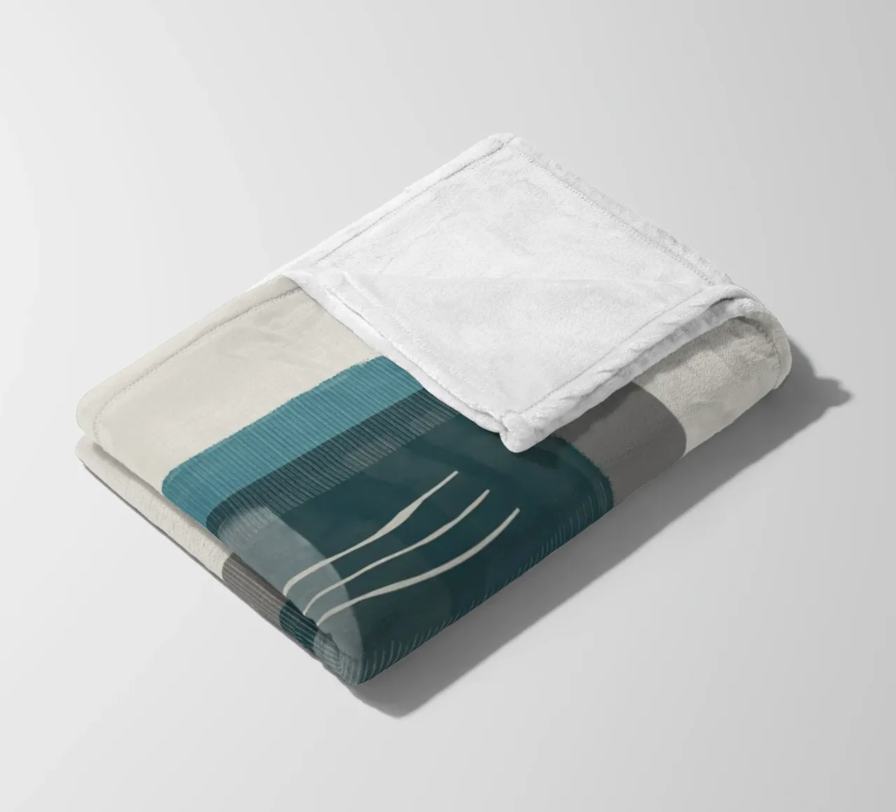 Modern abstract shapes in retro style with blue and grey coperta in pile da Imaginative