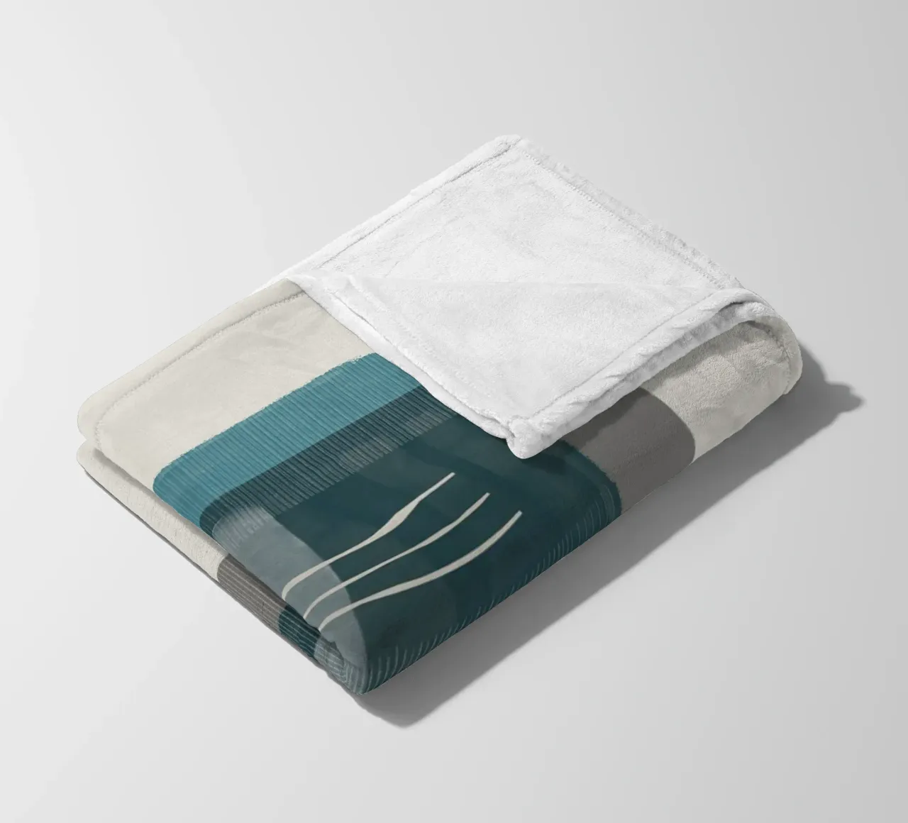 Modern abstract shapes in retro style with blue and grey coperta in pile da Imaginative