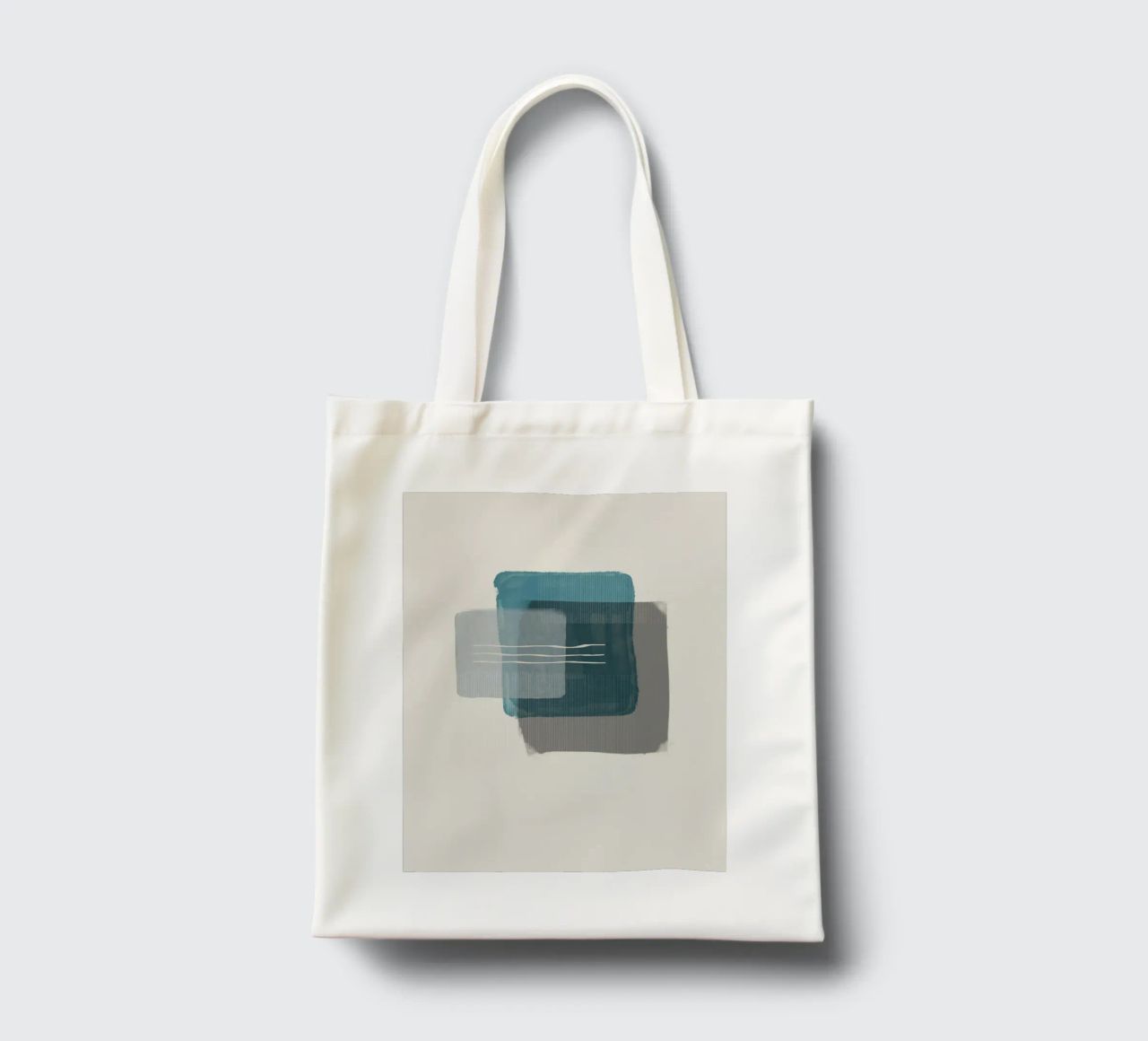 Modern abstract shapes in retro style with blue and grey borsa in juta da Imaginative