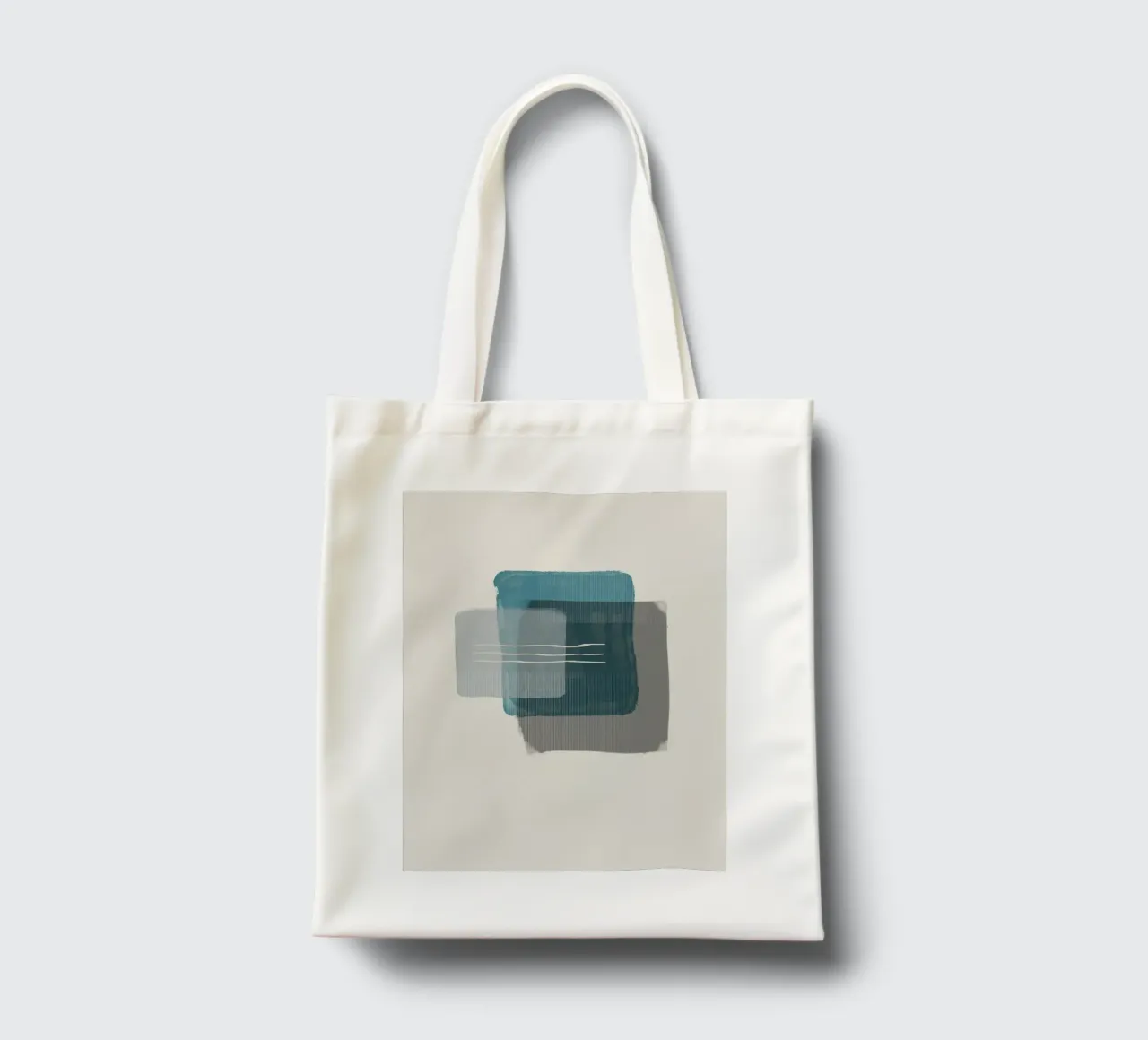 Modern abstract shapes in retro style with blue and grey borsa in juta da Imaginative