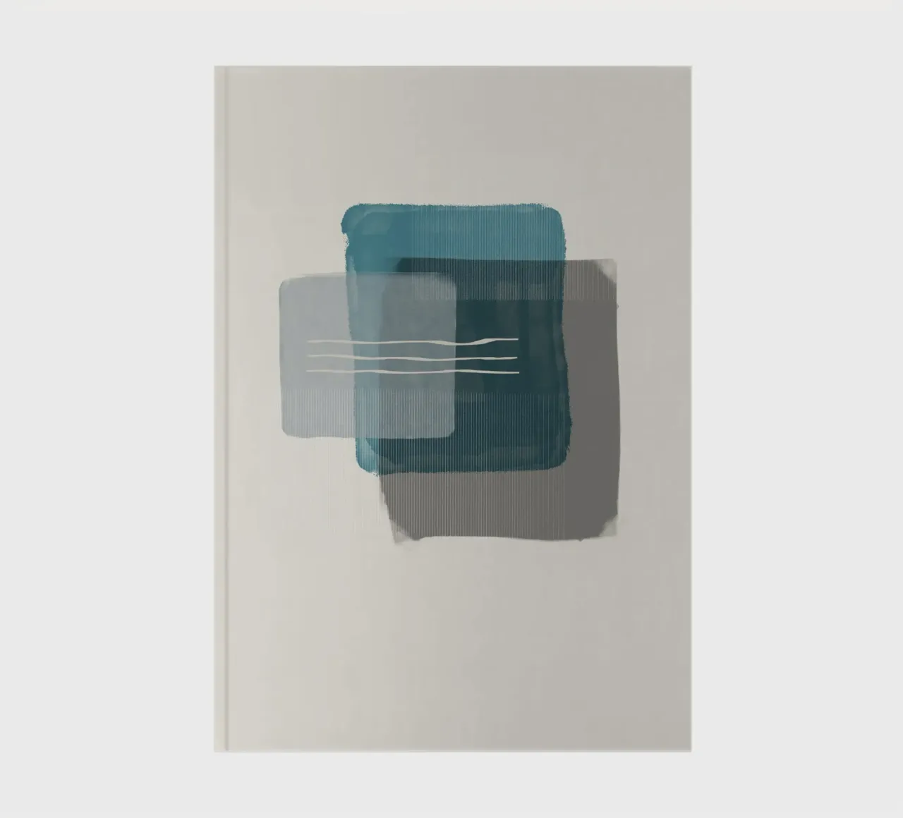 Modern abstract shapes in retro style with blue and grey carnet de notes de Imaginative