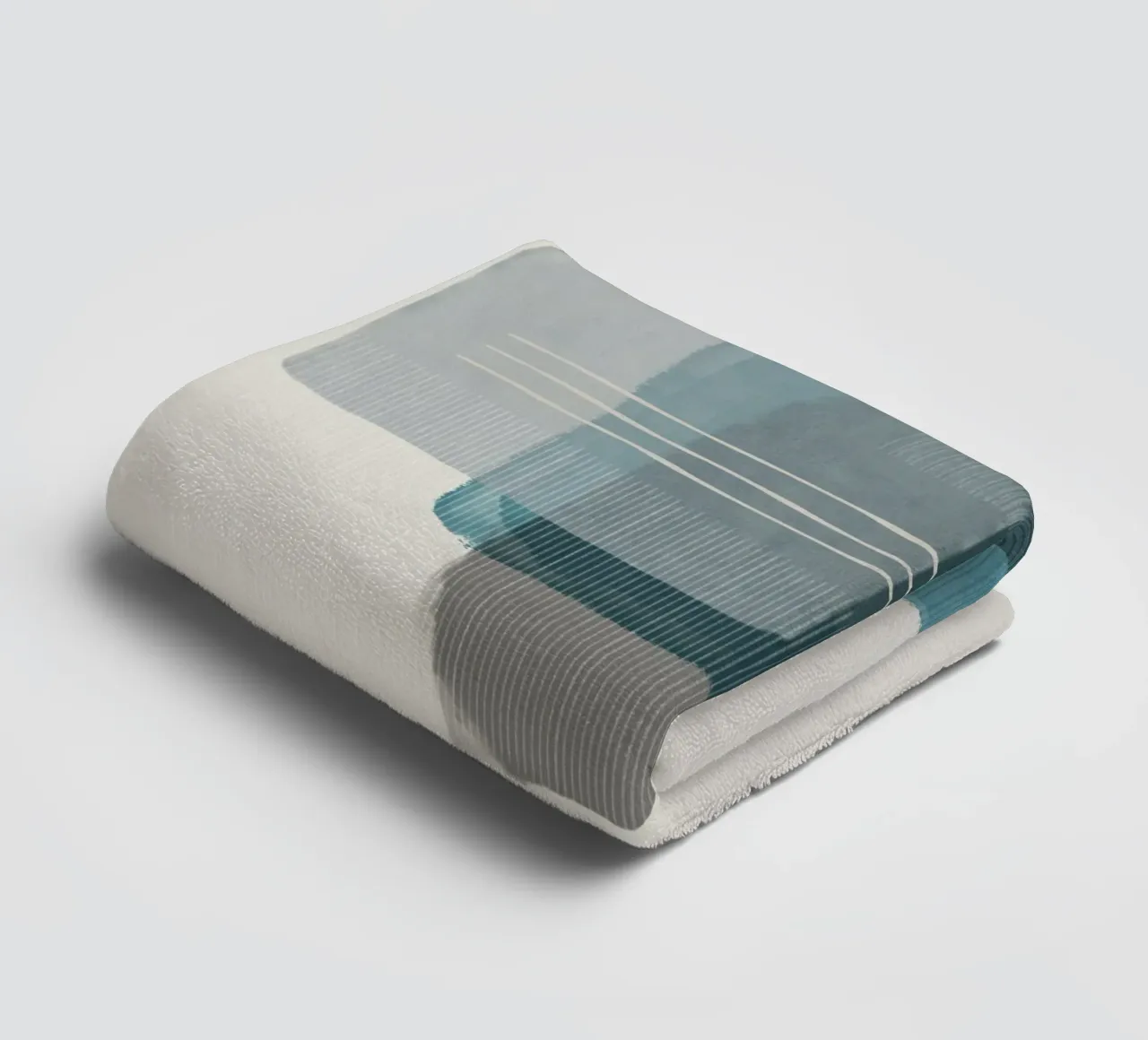 Modern abstract shapes in retro style with blue and grey asciugamano da bagno da Imaginative