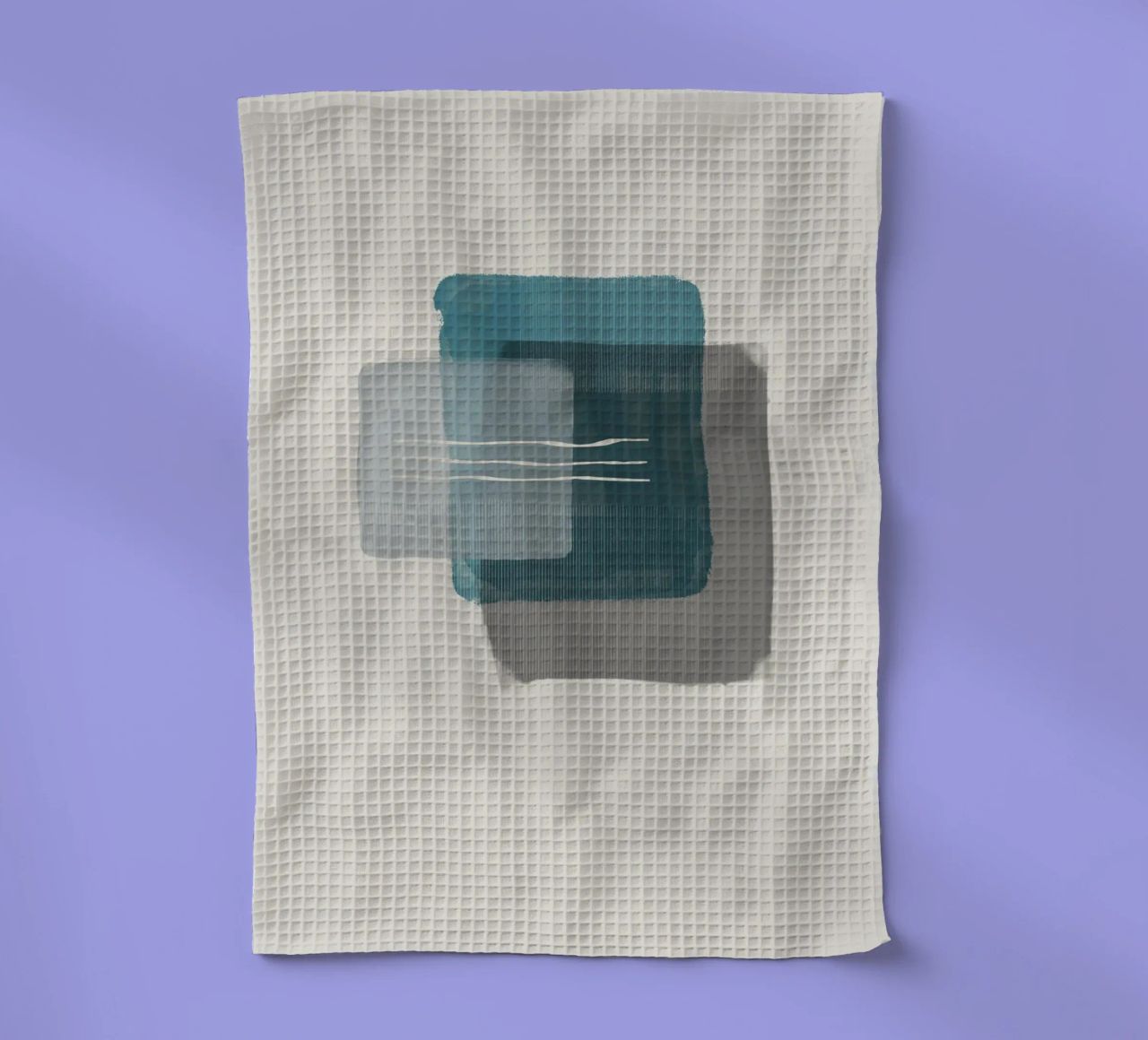 Modern abstract shapes in retro style with blue and grey canovaccio da cucina da Imaginative