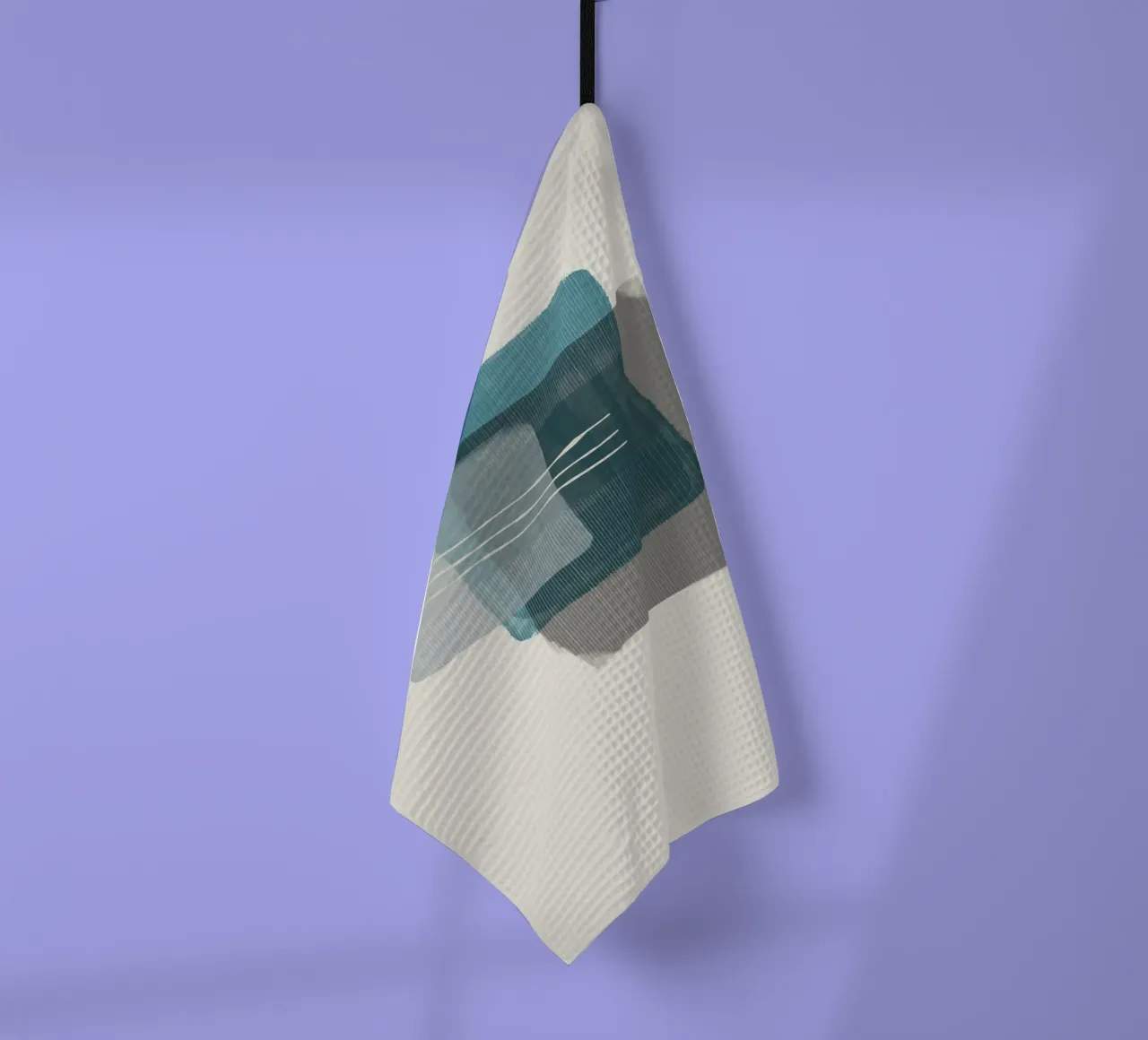 Modern abstract shapes in retro style with blue and grey canovaccio da cucina da Imaginative