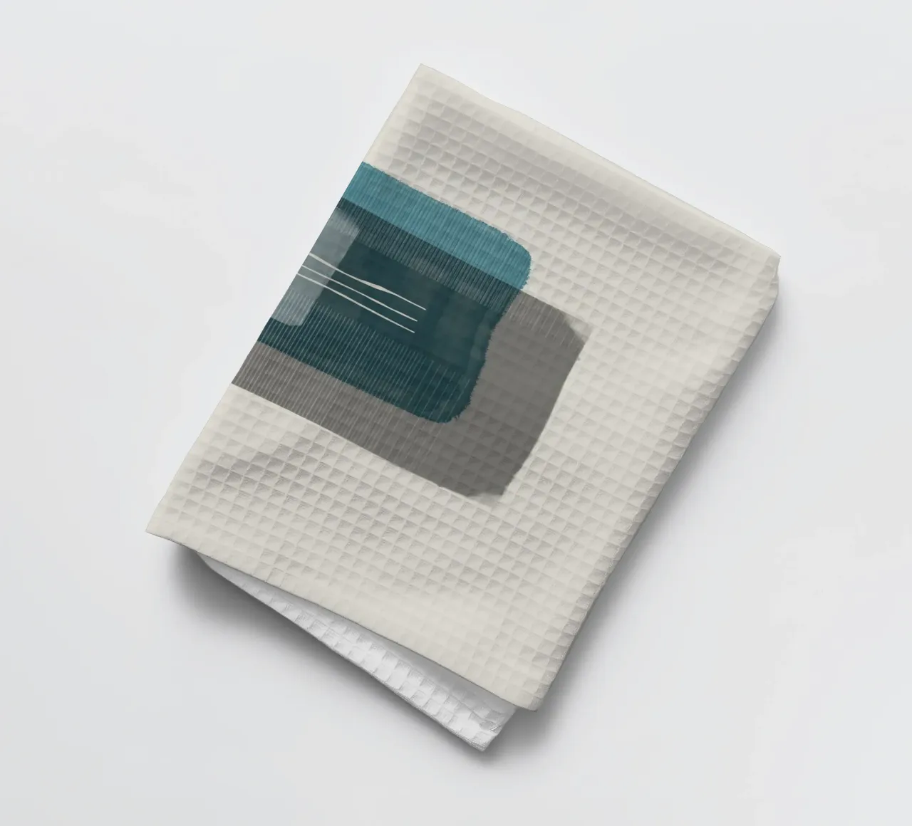 Modern abstract shapes in retro style with blue and grey canovaccio da cucina da Imaginative