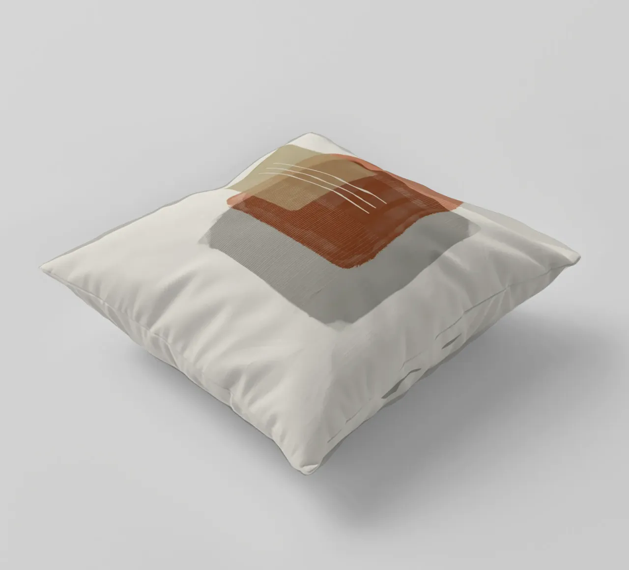 Modern abstract shapes in retro style with earth tones cuscino da Imaginative