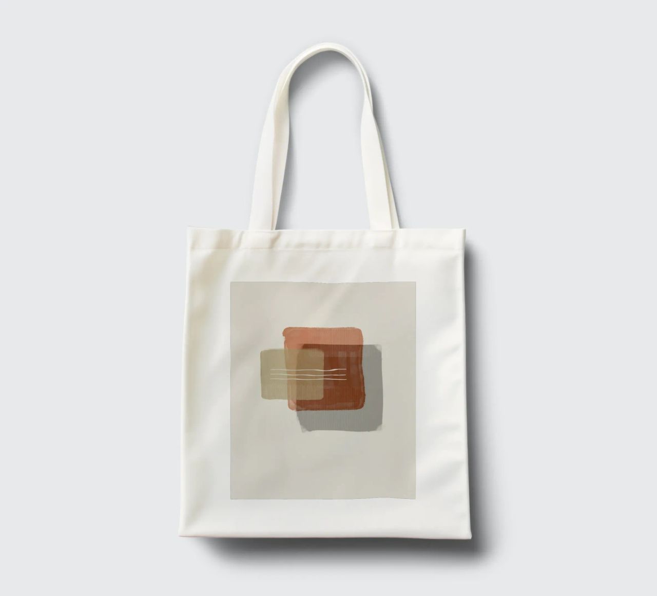Modern abstract shapes in retro style with earth tones borsa in juta da Imaginative