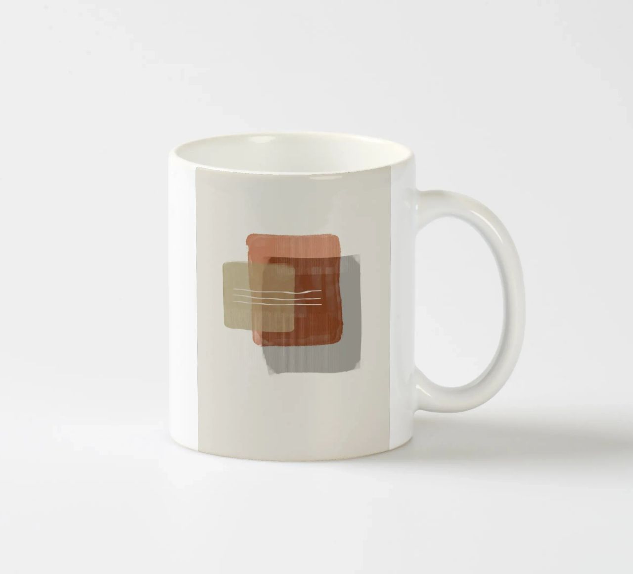 Modern abstract shapes in retro style with earth tones tazza in ceramica da Imaginative
