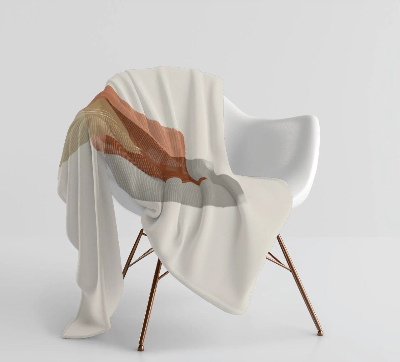Modern abstract shapes in retro style with earth tones coperta in pile da Imaginative