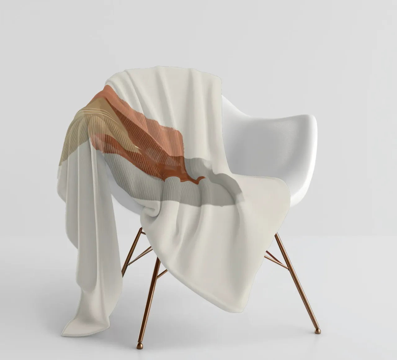 Modern abstract shapes in retro style with earth tones fleece blanket by Imaginative