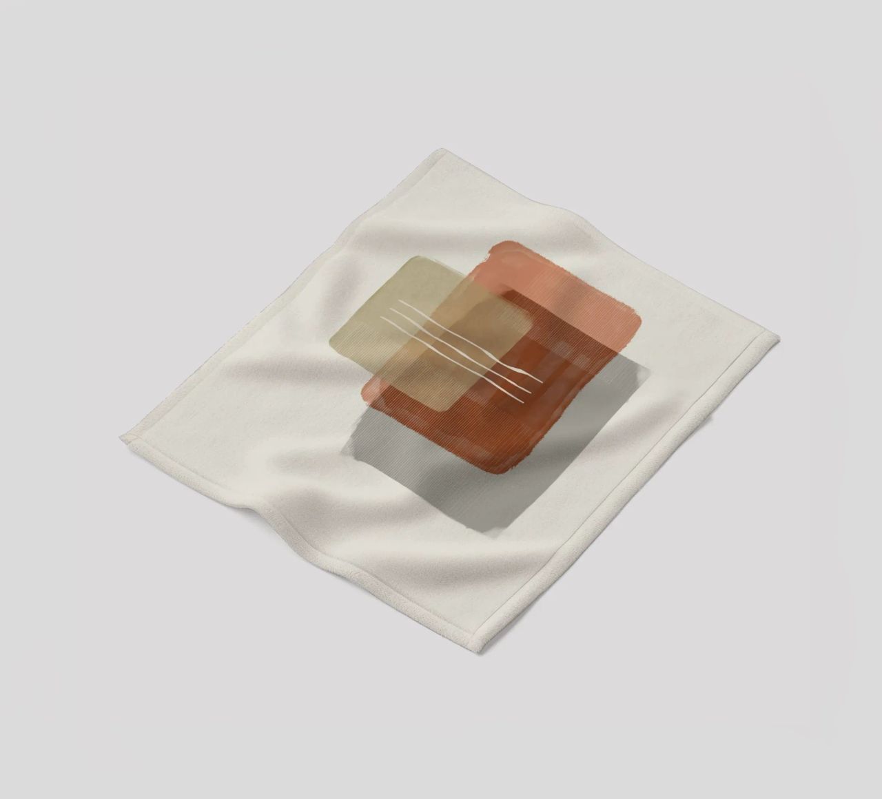 Modern abstract shapes in retro style with earth tones coperta in pile da Imaginative