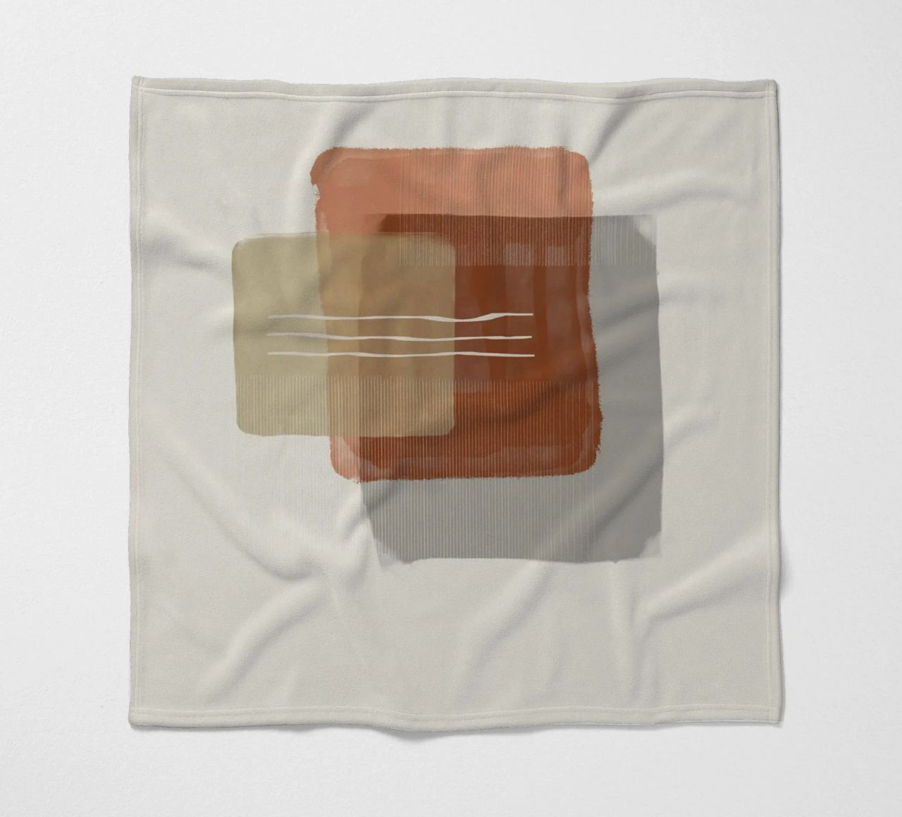 Modern abstract shapes in retro style with earth tones coperta in pile da Imaginative