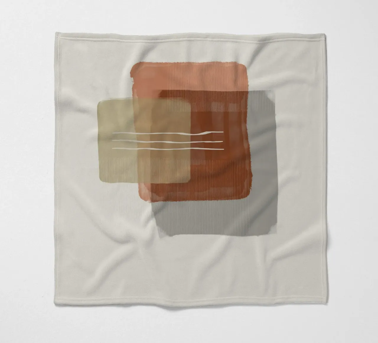 Modern abstract shapes in retro style with earth tones coperta in pile da Imaginative