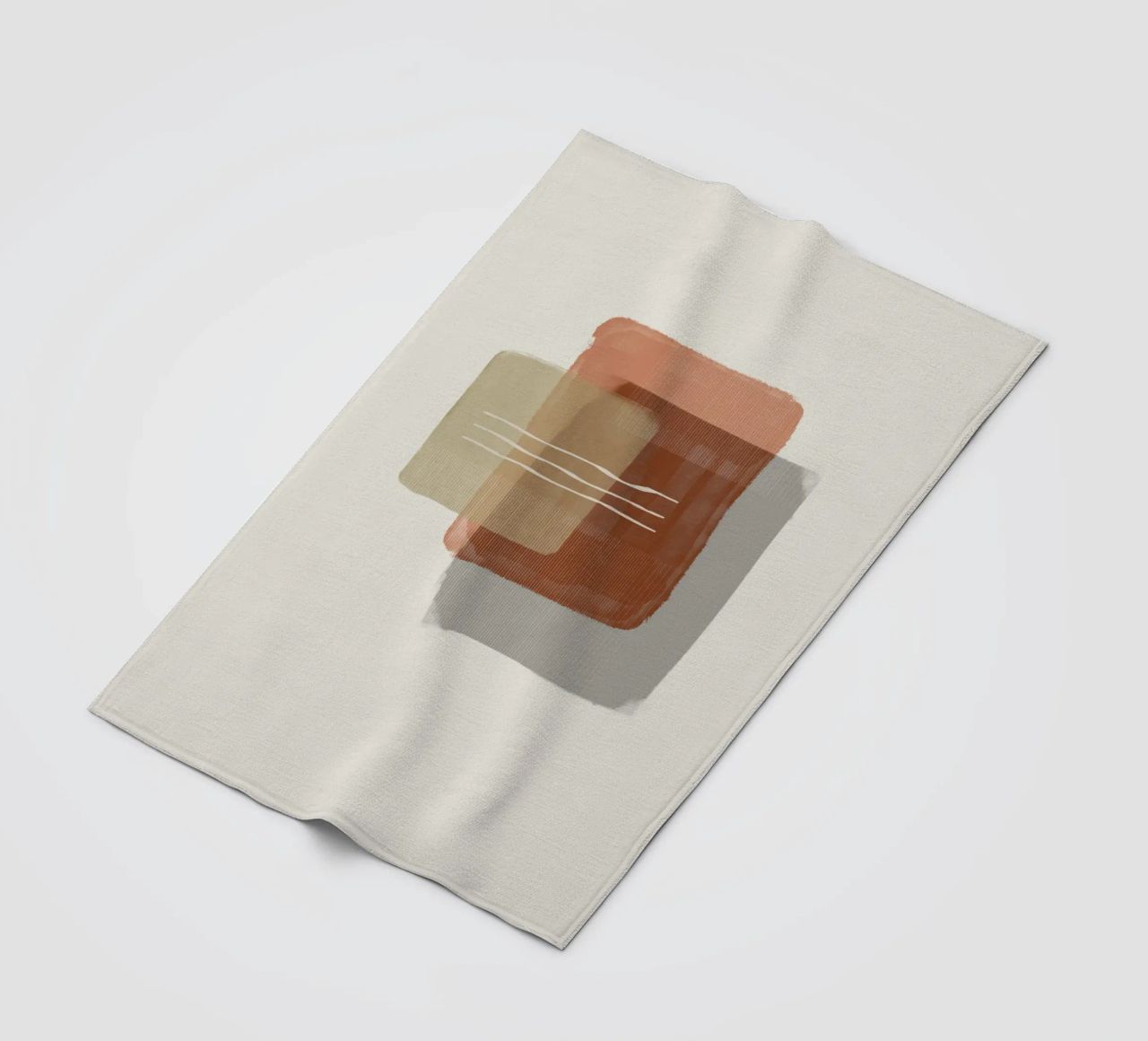 Modern abstract shapes in retro style with earth tones coperta in pile da Imaginative