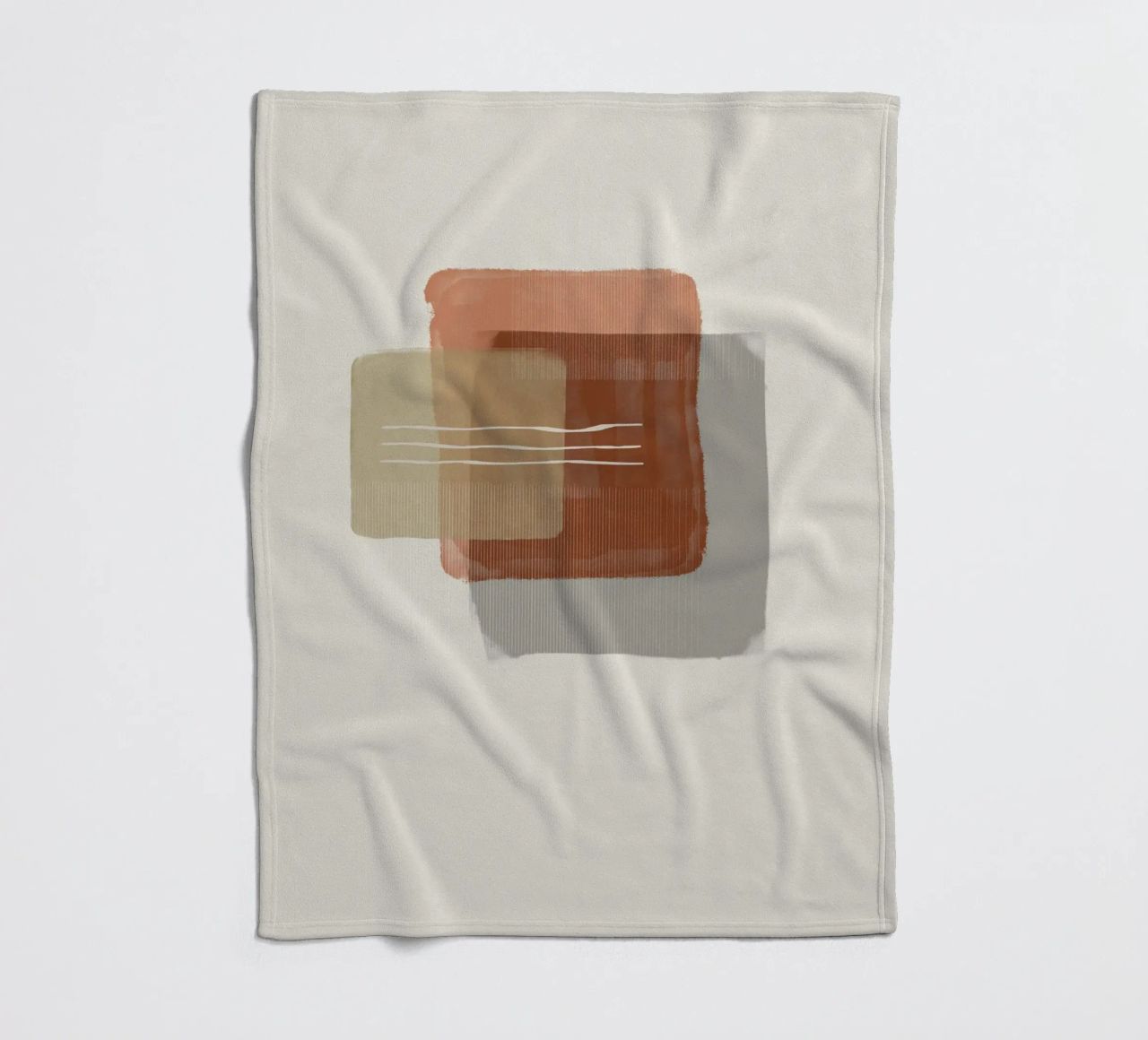 Modern abstract shapes in retro style with earth tones coperta in pile da Imaginative