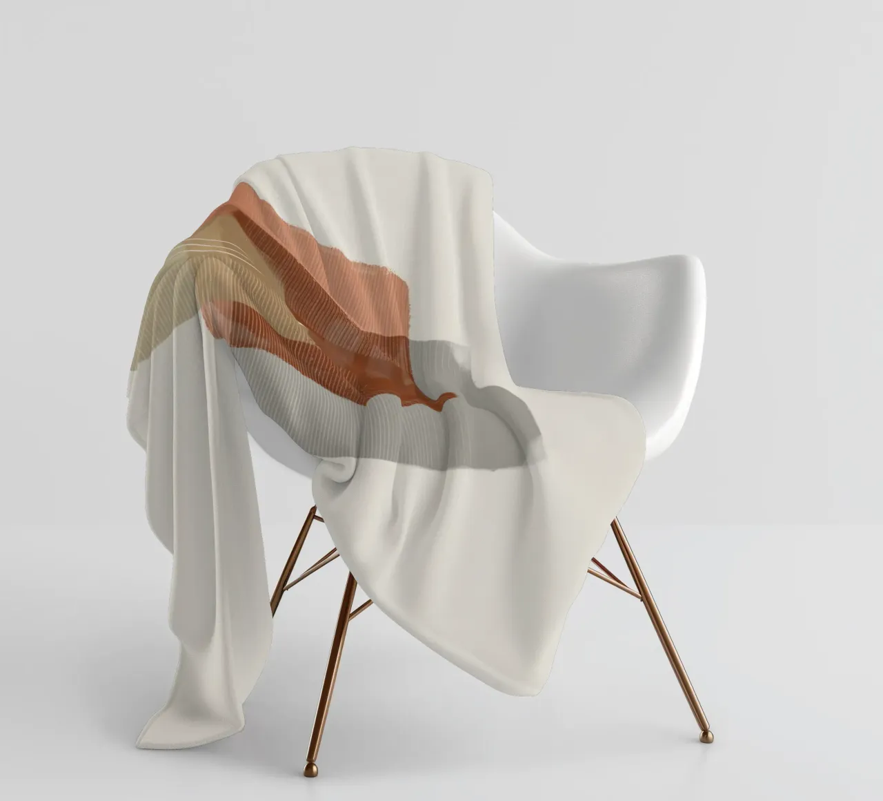 Modern abstract shapes in retro style with earth tones fleece blanket by Imaginative