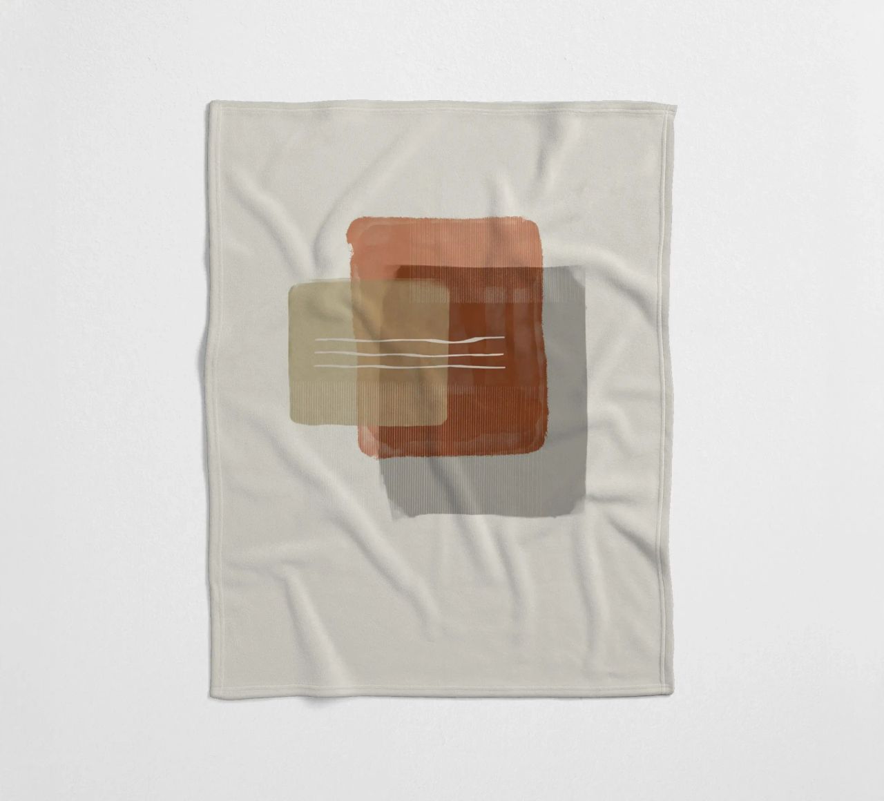 Modern abstract shapes in retro style with earth tones coperta in pile da Imaginative