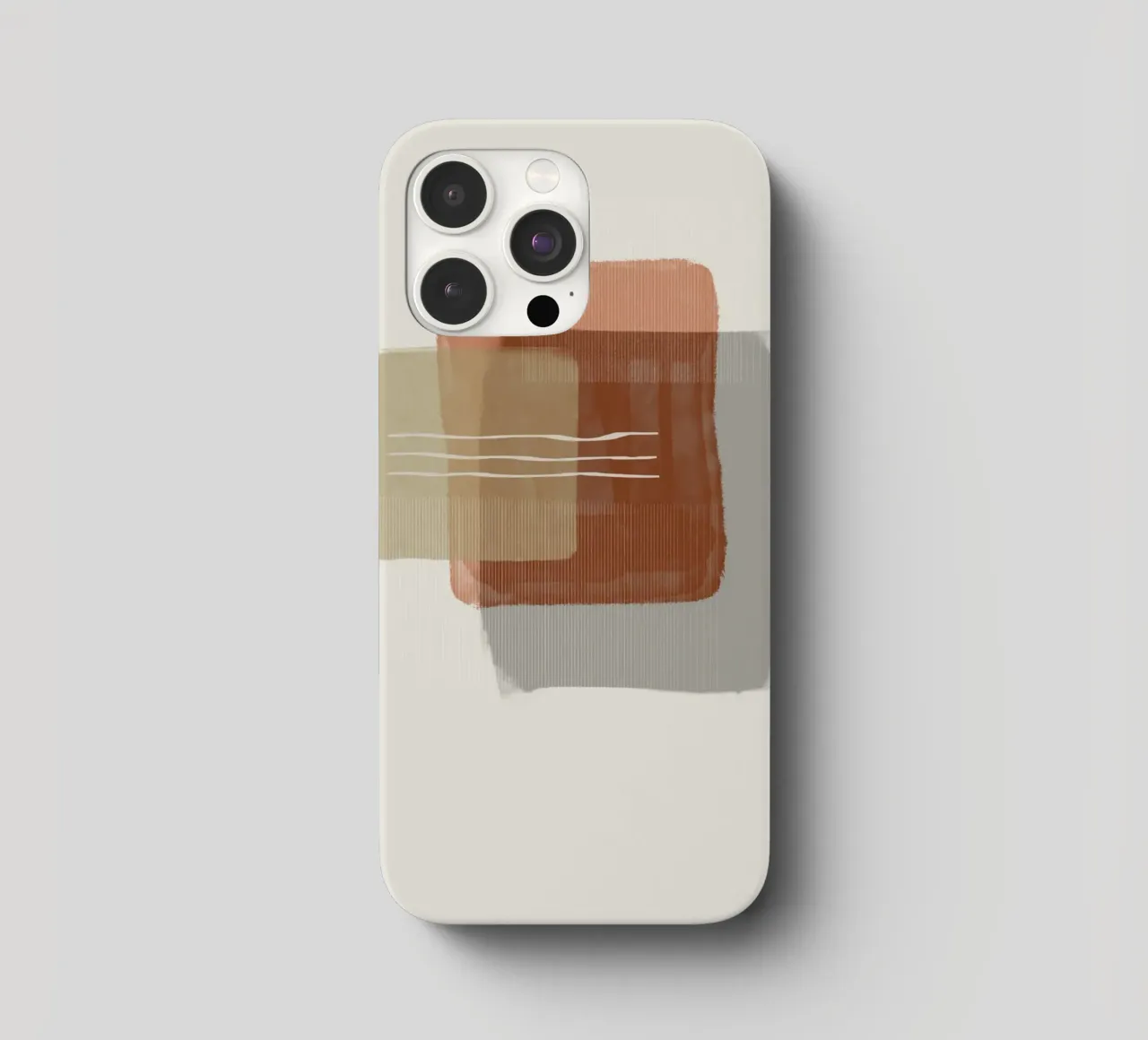 Modern abstract shapes in retro style with earth tones cover iphone da Imaginative