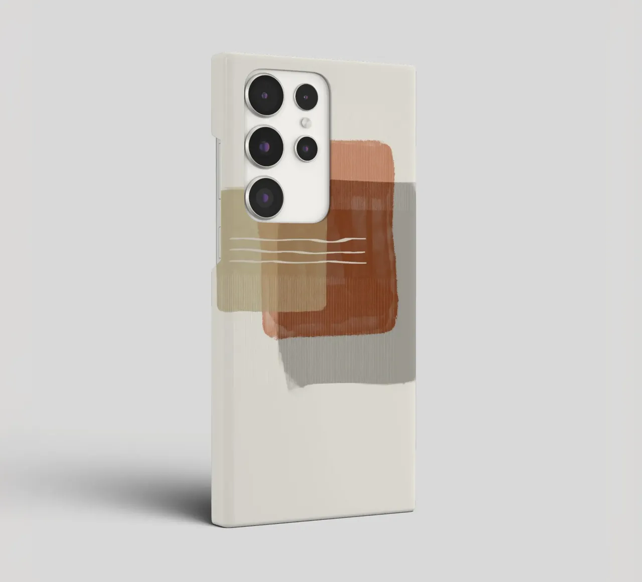 Modern abstract shapes in retro style with earth tones cover samsung da Imaginative
