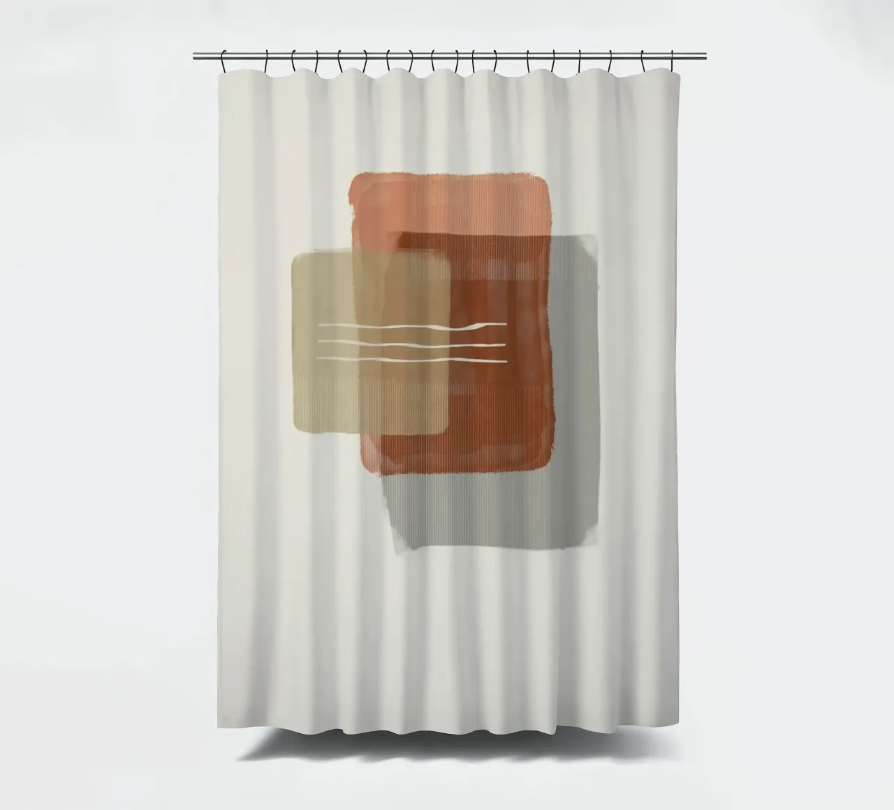 Modern abstract shapes in retro style with earth tones tenda da doccia da Imaginative