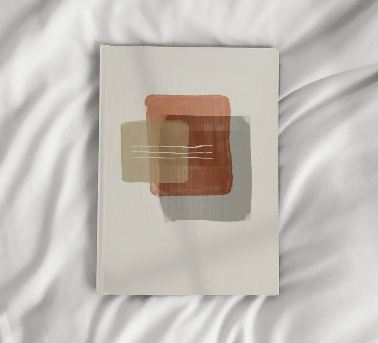 Modern abstract shapes in retro style with earth tones notebook by Imaginative