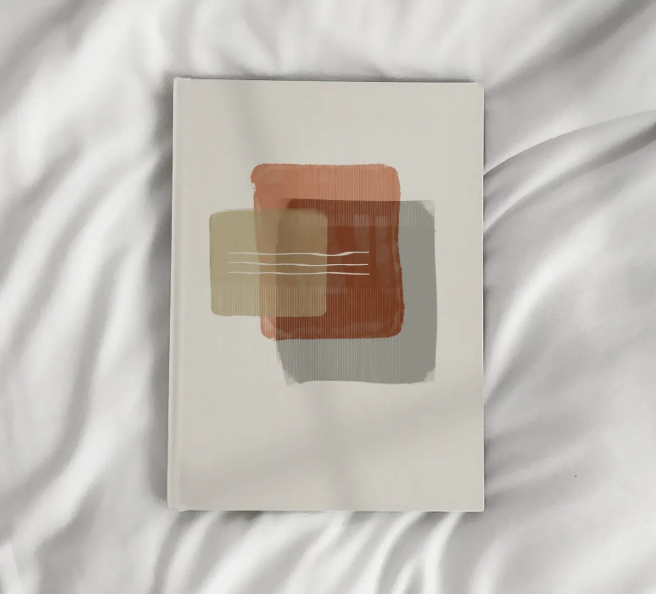 Modern abstract shapes in retro style with earth tones Notizbuch von Imaginative