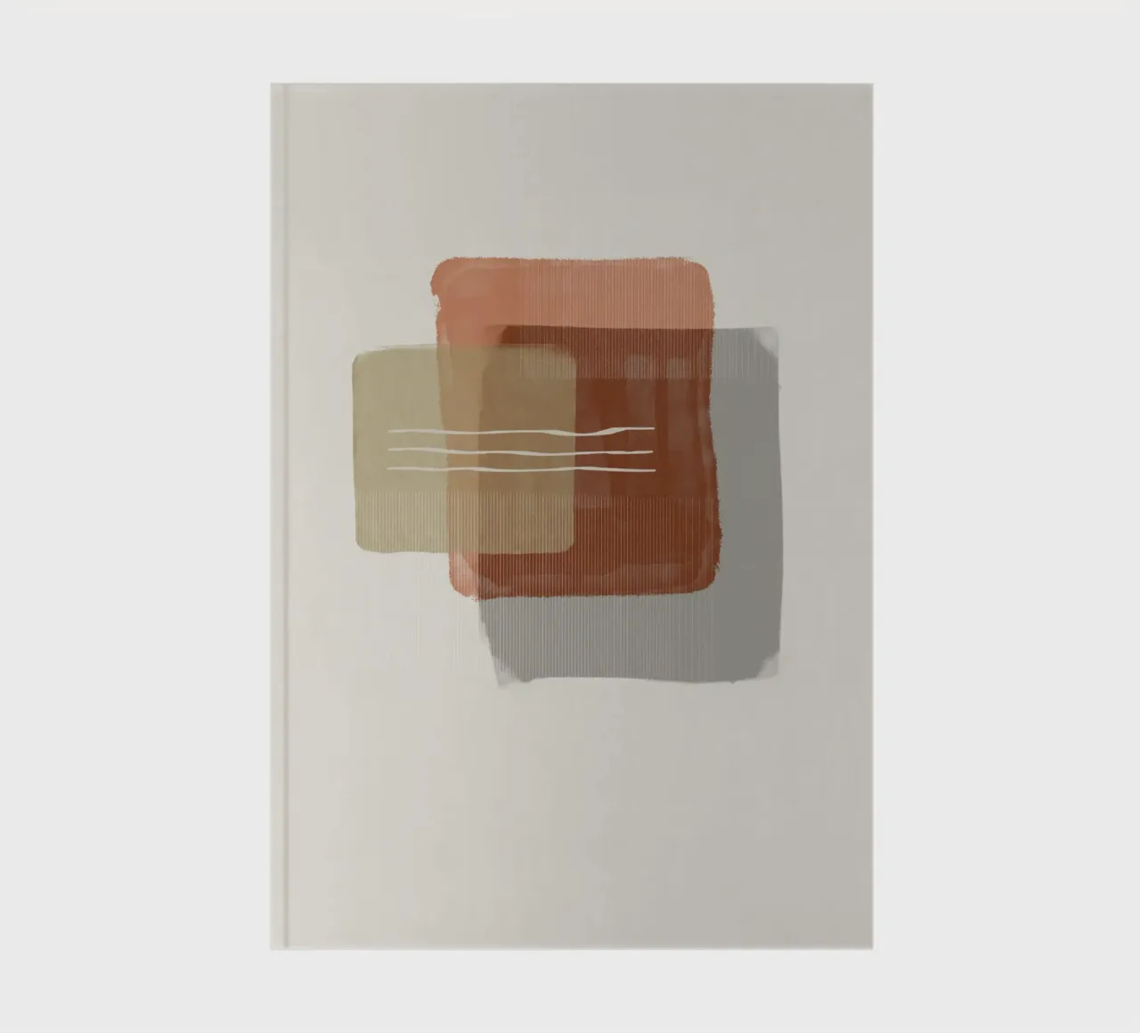 Modern abstract shapes in retro style with earth tones notebook by Imaginative