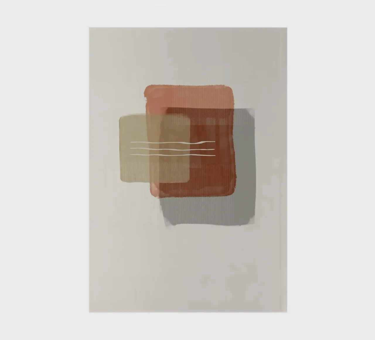 Modern abstract shapes in retro style with earth tones notebook by Imaginative