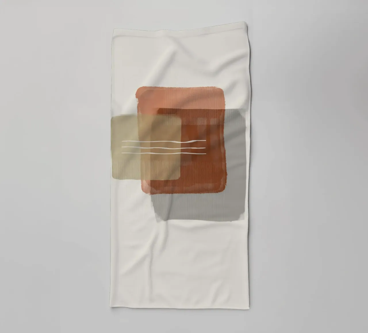 Modern abstract shapes in retro style with earth tones asciugamano da bagno da Imaginative