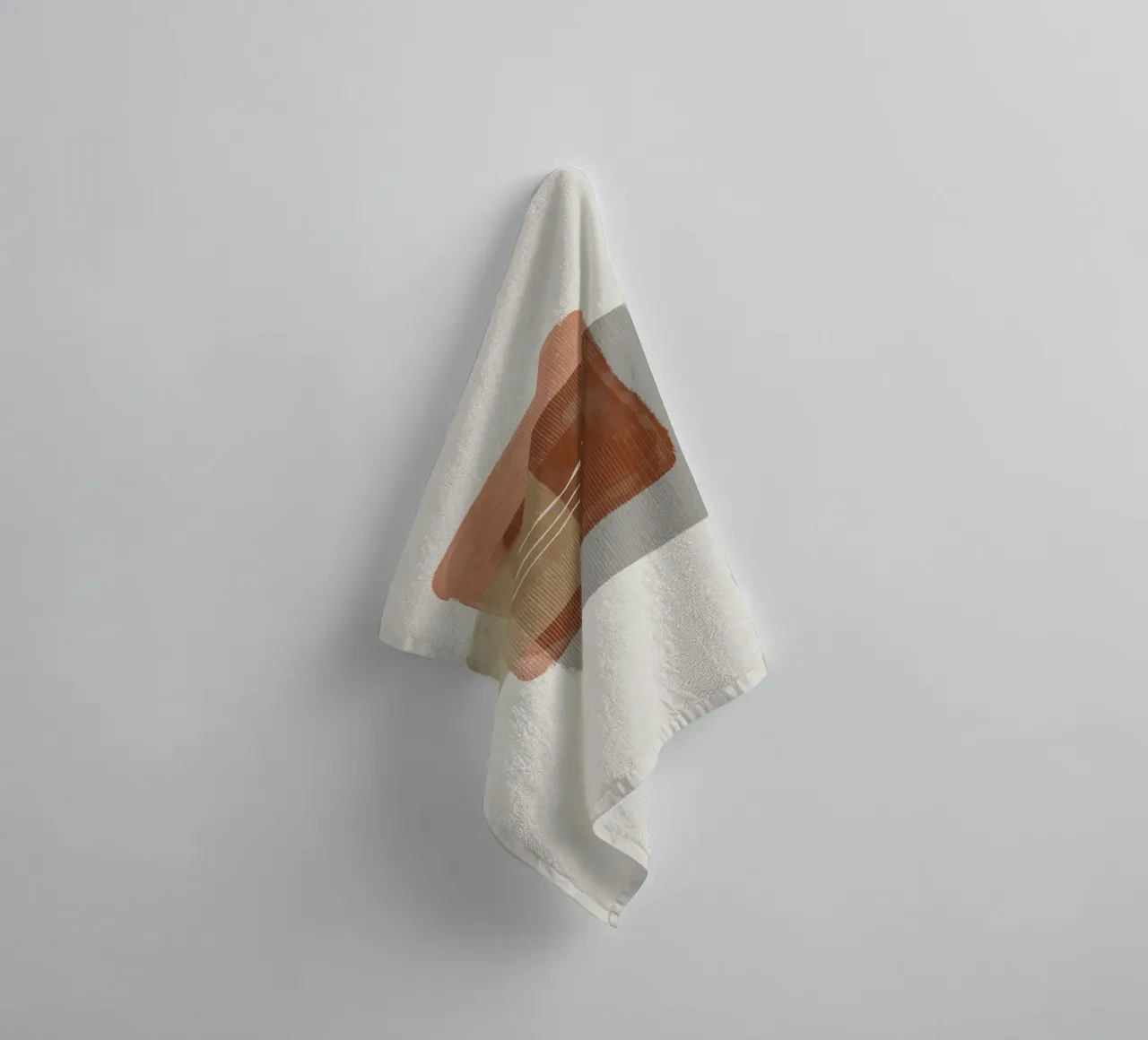 Modern abstract shapes in retro style with earth tones toalla de baño de Imaginative