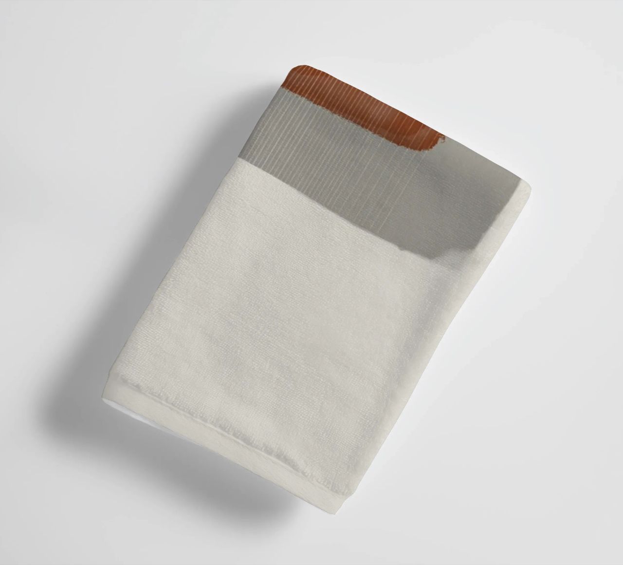 Modern abstract shapes in retro style with earth tones towel by Imaginative