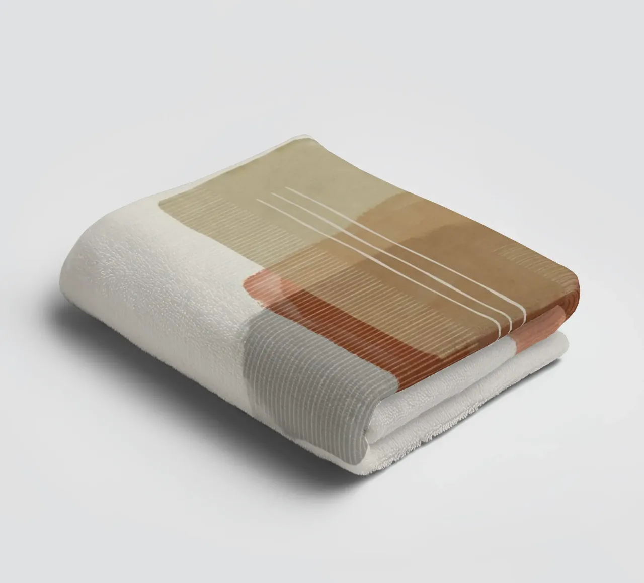 Modern abstract shapes in retro style with earth tones asciugamano da bagno da Imaginative