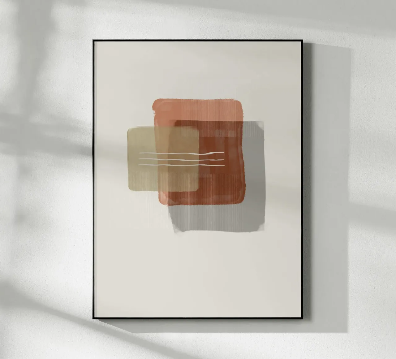 Modern abstract shapes in retro style with earth tones Acryl-Glas von Imaginative